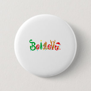 Lustiges Weihnachten Xmas Bigfoot Glaubt Sasquatch Button