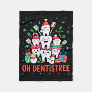 Lustiges Weihnachten Zahnarzt Xmas Dental Oh Denti Fleecedecke