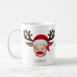 Lustiges Weihnachts-Charakter-Gesicht Personalisie Kaffeetasse