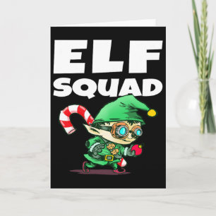 Lustiges Weihnachts-Elfen-Team-Geschenk Karte