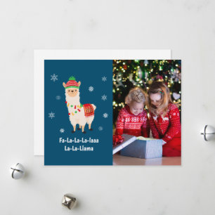 Lustiges Weihnachts-Lama-Wortspiel-Foto Feiertagskarte