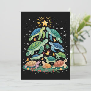 Lustiges Weihnachts-Schildkröten-Geschenk Schildkr Einladung
