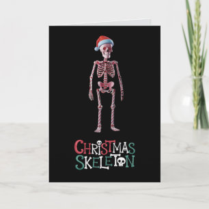 Lustiges Weihnachts-Skelett-Feier  Karte