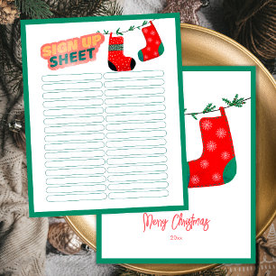 Lustiges Weihnachts-Spiel Secret Santa Anmeldeblat
