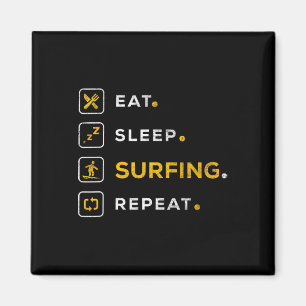 Lustiges Weihnachts-Surf-Geschenk Essen Schlafen S Magnet