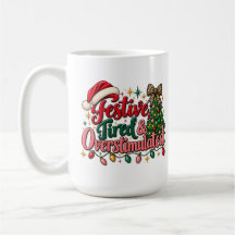 Lustiges Weihnachts-Tasse 'Festlich Müde & Überrei