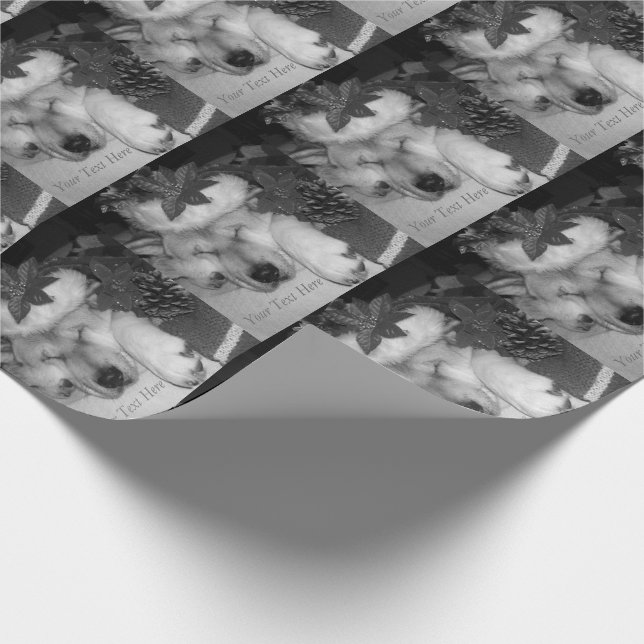 lustiges Weihnachtsbild eines niedlichen Hundes Geschenkpapier (Ecke)