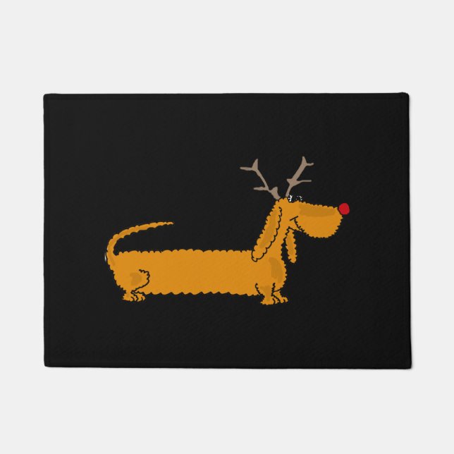 Lustiges WeihnachtsDackel-Ren Fußmatte (Vorderseite)