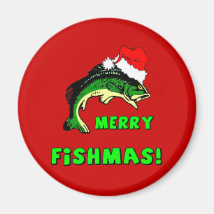 Lustiges Weihnachtsfischen Magnet