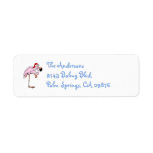 Lustiges Weihnachtsflamingo-Adressen-Etikett