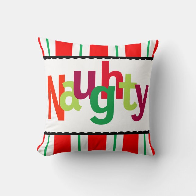 Lustiges Weihnachtsfreche bunte moderne Typografie Kissen (Vorderseite)