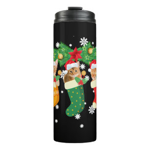 Lustiges Weihnachtsgeschenk T-Shirt drei Abessinie Thermosbecher