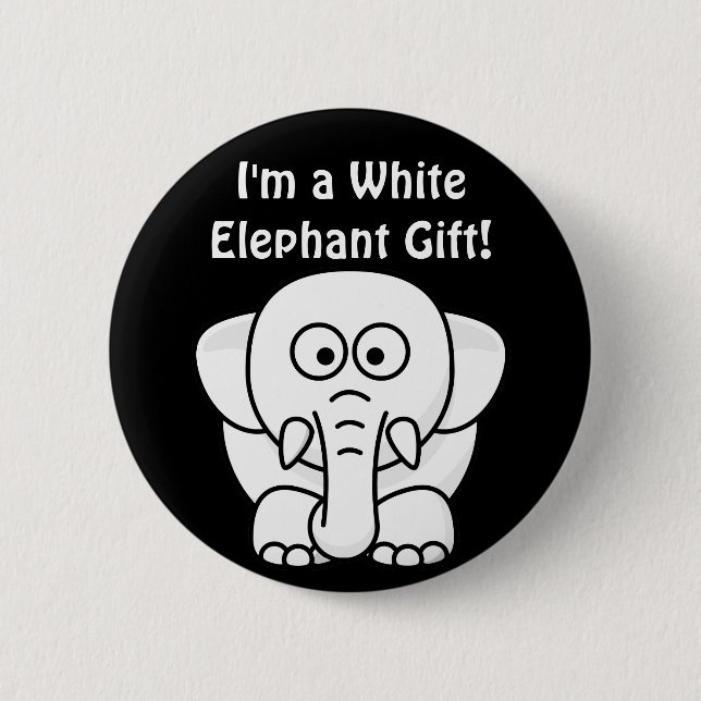 Lustiges Weihnachtsgeschenk: Wirkliches weißer Button (Vorderseite)