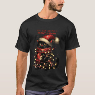 Lustiges Weihnachtskatze-Shirt eingewickelt in Lic T-Shirt