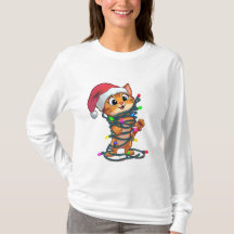 Lustiges Weihnachtskatze-T-Shirt | Süßes Geschenk