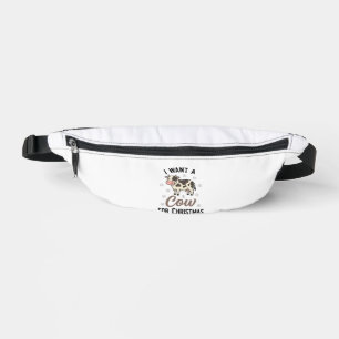Lustiges Weihnachtskuh Vintage Gravur Shirt Design Bauchtasche