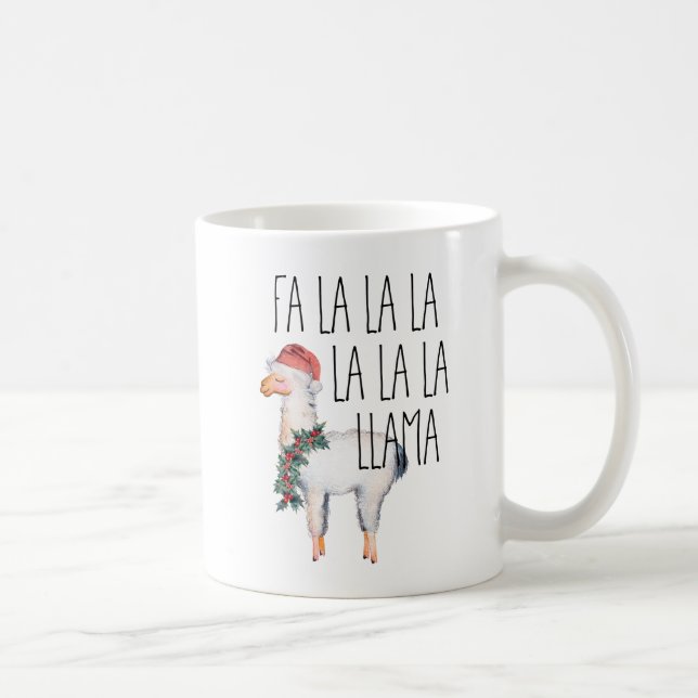 Lustiges Weihnachtslama-Fa-La-La-La-La Kaffeetasse (Rechts)