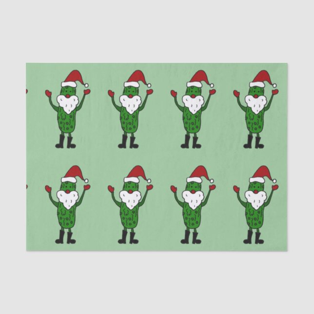 Lustiges Weihnachtsmann-Essiggurken-Seidenpapier Seidenpapier (Vorderseite)