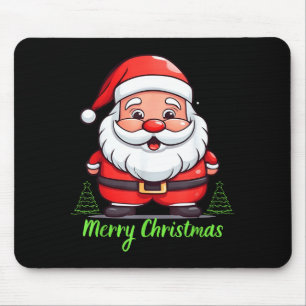 Lustiges Weihnachtsmann-Gesicht Frohe Weihnachten Mousepad