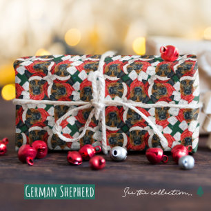 Lustiges Weihnachtsmuster für Deutsche Schäferhund Geschenkpapier