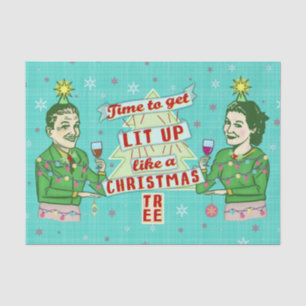 Lustiges WeihnachtsParty-Retro erwachsener Seidenpapier