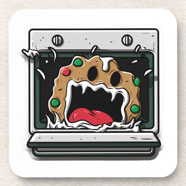 Lustiges Weihnachtsplätzchen-Schreien aus dem Ofen Getränkeuntersetzer (Vorderseite)