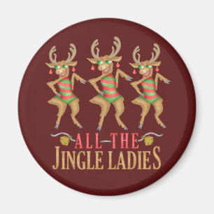 Lustiges Weihnachtsren alle Klingel-Damen Magnet