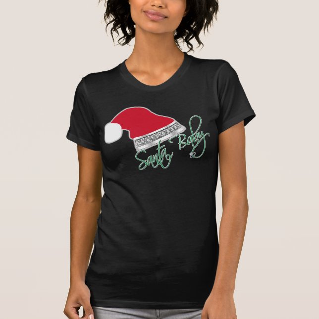 Lustiges Weihnachtssankt-Baby Bling T-Shirt (Vorderseite)
