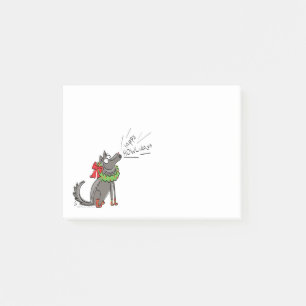 Lustiges Weihnachtsvideo für Kinder mit Wolf Post-it Klebezettel