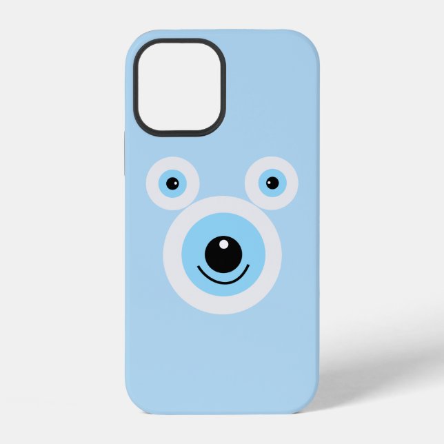 Lustiges weißes Bärengesicht iPhone 12 Hülle (Rückseite)