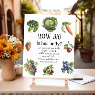 Lustiges Weißes Garten-Baby Wie groß ist ihr Bauch Poster