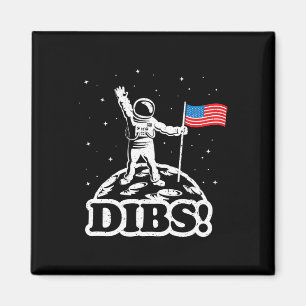 Lustiges Weltraum-Shirt Usa Astronaut Mond Flagge Magnet