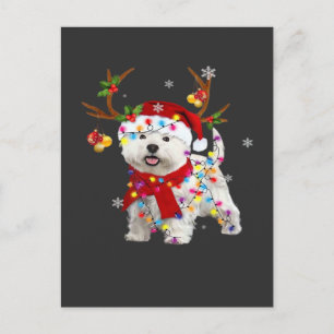 Lustiges Westie-Weihnachts-T-Shirt Rentier Weihnac Postkarte