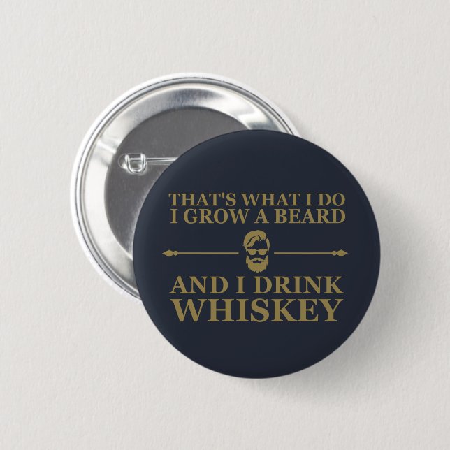 lustiges Whisky-Zitat Button (Vorne & Hinten)