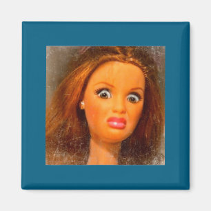 Lustiges widerliches Puppen-Gesicht-Meme Magnet