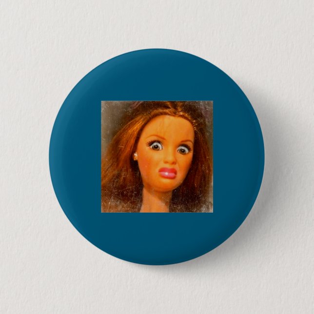 Lustiges widerliches Puppengesicht Meme  Button (Vorderseite)