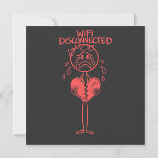Lustiges Wifi getrennt gebrochenes Herz Gamer Meme Einladung
