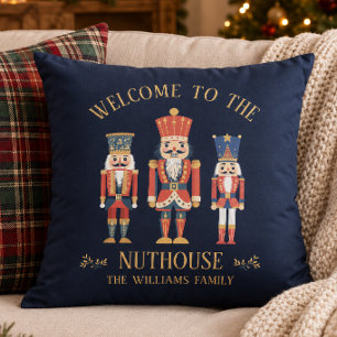 Lustiges Willkommen im Nuthouse Nussknacker Weihna Kissen
