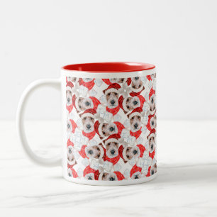 Lustiges Wire Fox Terrier Weihnachtsmuster Zweifarbige Tasse