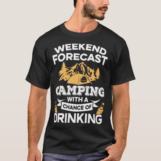 Lustiges Wochenenden-Prognosen-Camping mit dem T-Shirt (Vorderseite)