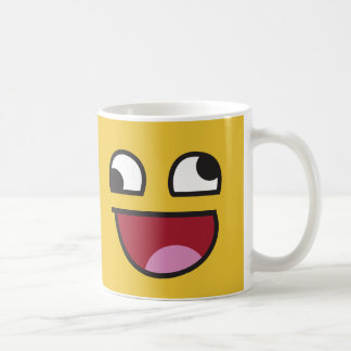 Lustiges Wonky mit Augen was emoji Kaffeetasse