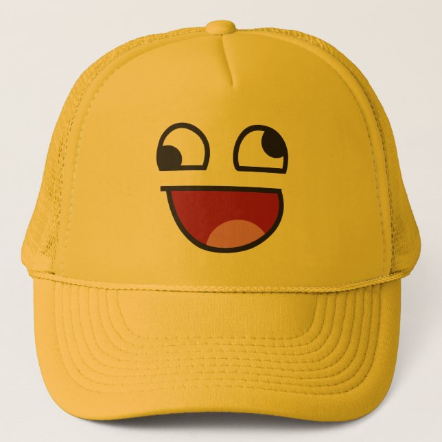 Lustiges Wonky mit Augen was emoji Truckerkappe (Vorderseite)