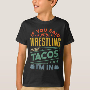 Lustiges Wrestling- und Tacos-Shirt Wrestle Retro T-Shirt