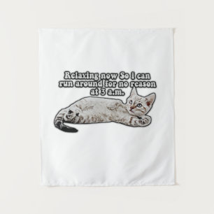 Lustiges wütendes Katzen-Meme für Katzenbesitzer u Wandteppich