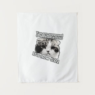 Lustiges wütendes Katzen-Meme für Katzenbesitzer Wandteppich