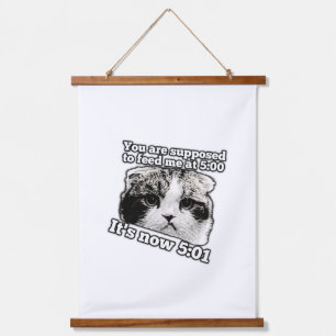Lustiges wütendes Katzen-Meme für Katzenbesitzer Wandteppich Mit Holzrahmen