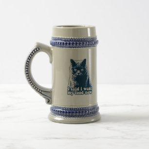 Lustiges wütendes Katzen-Meme für Katzenliebhaber Bierglas