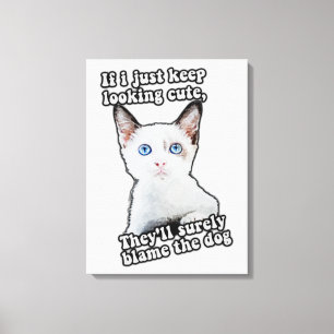 Lustiges wütendes Katzen-Meme für Katzenliebhaber Leinwanddruck