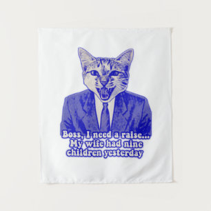 Lustiges wütendes Katzen-Meme für Katzenliebhaber Wandteppich