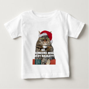 Lustiges wütendes Katzen-Weihnachts-T-Shirt Baby T-shirt